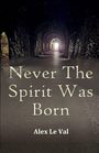 "Never The Spirit Was Born" und "Alex Le Val" auf einem Tunnelbild mit Licht am Ende.
