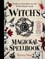 „Witch's Magickal Spellbook“ von Priestess Moon, verziert mit Pflanzen, einem Raben, Schädel, Stern und einem Insekt.