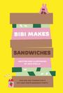 "Bibi Makes Sandwiches. Written and illustrated by Gaia Stella. Join Bibi and friends for a cut-and-paste sandwich party!"  
Illustration: Sandwichstapel, oben ein rosa Hase, unten ein Getränk mit Strohhalm. Hintergrund gelb.