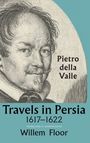 "Travels in Persia 1617–1622" auf blauem Hintergrund, darunter "Pietro della Valle". Illustration eines Mannes mit Bart.