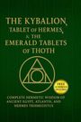 "THE KYBALION, TABLET OF HERMES & THE EMERALD TABLETS OF THOTH" auf grünem Hintergrund mit einem Symbol und rundem Sticker.