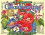 "Gardening 2027" über bunten Blumen mit blauem Vogel, Text "50 YEARS! AND STILL GROWING", "ADVICE, FOLKLORE, AND GARDENING SECRETS".