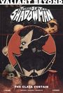 "Tales of the Shadowman", "The Glass Curtain". Dunkles, stilisiertes Gesicht in einem ovalen Rahmen, Schädel im Hintergrund.