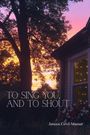 "TO SING YOU, AND TO SHOUT" Jessica Covil-Manset. Ein großer Baum vor violett-orangefarbenem Sonnenuntergang.
