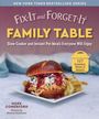 Texte: "Family Table", "Slow-Cooker and Instant Pot Meals", "127 Breakfasts, Dinners & Desserts". Ein Burger mit Pommes.