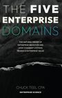 "The Five Enterprise Domains" von Chuck Teel CPA. Schwarz-weißes Design mit Küstentextur.