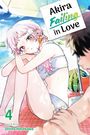 „Akira Failing in Love“ steht auf einem Zettel. Anime-Stil: Mädchen im Bikini sitzt unter einem Sonnenschirm.