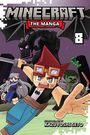 „MINECRAFT: THE MANGA 8“. Illustration: Figuren kämpfen gegen Drachen, Frontfigur mit rotem Haar und Goggles zieht Aufmerksamkeit.