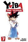 "YAIBA SAMURAI LEGEND 7, Gosho Aoyama." Ein Junge in Samurai-Kleidung mit Schwert. Illustration.