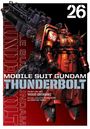 „MOBILE SUIT GUNDAM THUNDERBOLT 26“; mechanischer Anzug mit der Nummer 96, starke Akzente in Rot und Schwarz.