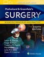 Titel: Mulholland & Greenfield's SURGERY, darunter "Scientific Principles and Practice". Ärzte in OP-Kleidung, Logo unten.