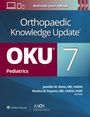"Orthopaedic Knowledge Update" in Weiß auf Blau, darunter groß "OKU 7 Pediatrics". Unten Editoren und Logos.