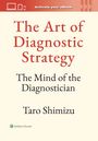 Text: "The Art of Diagnostic Strategy. The Mind of the Diagnostician. Taro Shimizu." Oben rechts rotes Band mit Pfeilen.