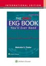 "INTERNATIONAL EDITION," "THE ONLY EKG BOOK YOU’LL EVER NEED," "Malcolm S. Thaler." EKG-Linie auf blauem Hintergrund.