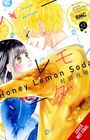 „Honey Lemon Soda“ und „Cover not final“. Illustration zweier Figuren: junges Mädchen mit dunklem Haar, Junge mit blondem Haar.