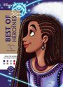 „Best of Heroines“, „Mystery Colouring“, „Colour the numbers and reveal the picture.“ Illustration eines Mädchens mit Zöpfen.