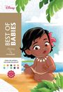 Cover mit "Best of Babies", "Colour the numbers and reveal the picture!", Baby mit Blume im Haar, Strandmotiv.