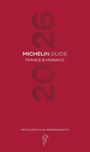 "MICHELIN GUIDE FRANCE & MONACO 2026" in weißen Buchstaben auf rotem Hintergrund mit dem Michelin-Männchen-Logo unten.