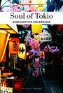 "Soul of Tokio, Einzigartige Erlebnisse, Jonglez Verlag". Laternen und Kirschblüten in einer belebten Gasse.