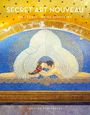 SECRET ART NOUVEAU. Illustration: Zwei liegende Figuren mit großen Flügeln, umgeben von goldenen und blauen Details.