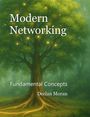 "Modern Networking, Fundamental Concepts, Declan Moran." Ein großer, leuchtender Baum vor grünem, nebligem Hintergrund.