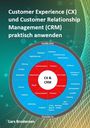 Texte: "Customer Experience (CX)" und "Customer Relationship Management (CRM) praktisch anwenden". Kreisdiagramm mit Begriffen.