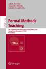 : Formal Methods Teaching, Buch