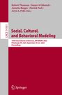 : Social, Cultural, and Behavioral Modeling, Buch
