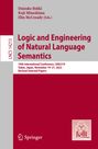 : Logic and Engineering of Natural Language Semantics, Buch