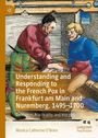 Text: "Understanding and Responding to the French Pox in Frankfurt am Main and Nuremberg, 1495-1700" von Monica Catherine O’Brien. Eine historische Illustration zeigt zwei Menschen in traditioneller Kleidung, die in einer Interaktion vertieft sind.
