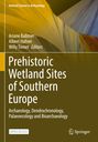„Prehistoric Wetland Sites of Southern Europe“. Gelbes und braunes abstraktes Kunstwerk im Hintergrund.