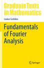 Ein gelbes Buchcover mit den Texten: "Graduate Texts in Mathematics", "Loukas Grafakos", "Fundamentals of Fourier Analysis". Springer-Logo.