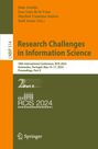 : Research Challenges in Information Science, Buch