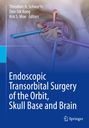 Text: "Endoscopic Transorbital Surgery of the Orbit, Skull Base and Brain". Illustration von chirurgischen Instrumenten.