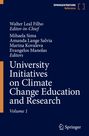 "University Initiatives on Climate Change Education and Research, Volume 1." Dunkelblaues Cover mit weißen Buchstaben.