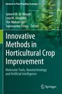 Buchtitel: "Innovative Methods in Horticultural Crop Improvement". Hintergrund zeigt Pflanze in Reagenzglas.