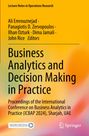 Text: "Lecture Notes in Operations Research", Namen der Herausgeber, Titel: "Business Analytics and Decision Making in Practice", konferenzbezogene Informationen. Das Hintergrunddesign ist ein gelber bis oranger Farbverlauf. Rechts unten ist ein Logo mit einem stilisierten Pferdekopf.