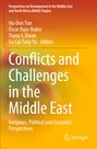 Titel: "Conflicts and Challenges in the Middle East". Hintergrund in orange und gelb. Springer-Logo unten.