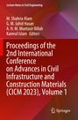 Titel: Proceedings of the 2nd International Conference on Advances in Civil Infrastructure and Construction Materials. Autorennamen: M. Shahria Alam, G. M. Jahid Hasan, A. H. M. Muntasir Billah, Kamrul Islam. Hintergrund in Rot- und Violetttönen, Springer-Logo.