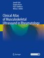 Titel: "Clinical Atlas of Musculoskeletal Ultrasound in Rheumatology." Autoren: Janeth Yinh, Eugene Kissin, Paul J DeMarco, Minna J. Kohler. Abstrakte blaue und grüne Farbmuster im Hintergrund.