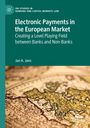 Text: "Electronic Payments in the European Market". Titelbild in Grün mit antiker Europakarte im Hintergrund.