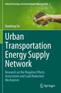 Text: "Urban Transportation Energy Supply Network". Hände halten Erde mit Setzling, umgeben von einem geometrischen Muster.