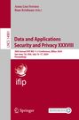 : Data and Applications Security and Privacy XXXVIII, Buch