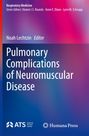 "Pulmonary Complications of Neuromuscular Disease" von Noah Lechtzin, umrahmt von pinken und blauen Farbtönen.
