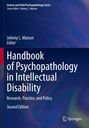 "Handbook of Psychopathology in Intellectual Disability", blaue Farbverläufe, Springer-Logo unten rechts.