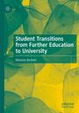 Text: "Student Transitions from Further Education to University" von Melanie Beckett. Hintergrund: grüne Blätter.