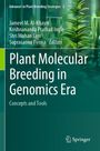 Text: "Plant Molecular Breeding in Genomics Era: Concepts and Tools". Grün-blaues Cover mit Pflanze im Hintergrund.