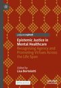 Titel: "Epistemic Justice in Mental Healthcare". Rotes geometrisches Muster mit abwechselnden goldenen Dreiecken.