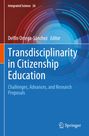 "Transdisciplinarity in Citizenship Education" steht groß auf dem blauen Cover. Bunte geometrische Muster im Hintergrund. Springer Logo unten.