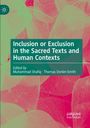 "Inclusion or Exclusion in the Sacred Texts and Human Contexts" steht in Weiß auf grünem Hintergrund mit Blattmotiv.